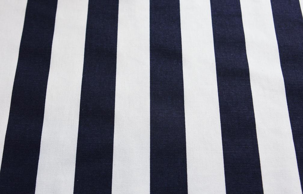 Cotton Canvas 1.5" Stripe In White And Navy0