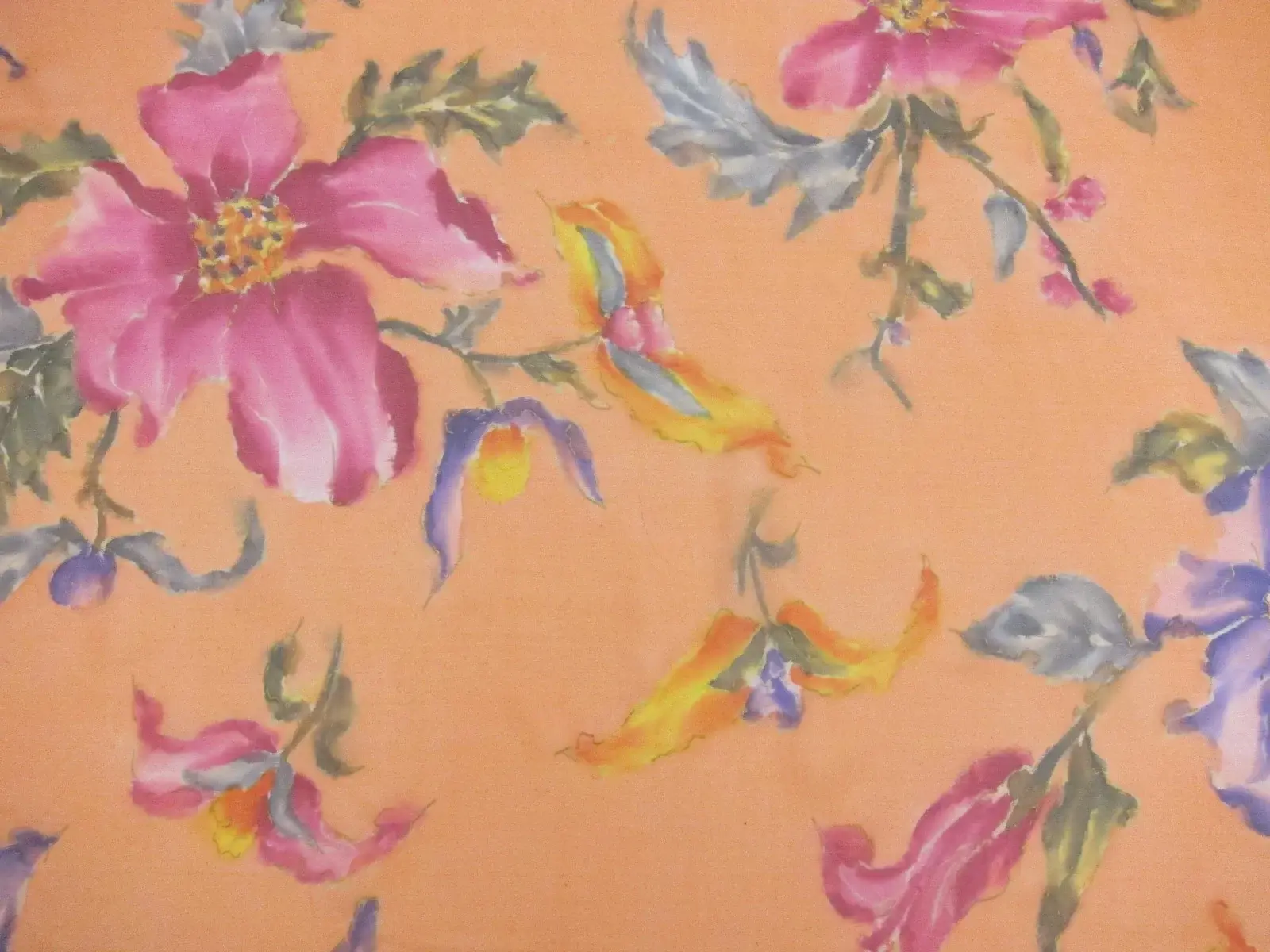 Hand Painted and Printed Silk Crinkle Chiffon1