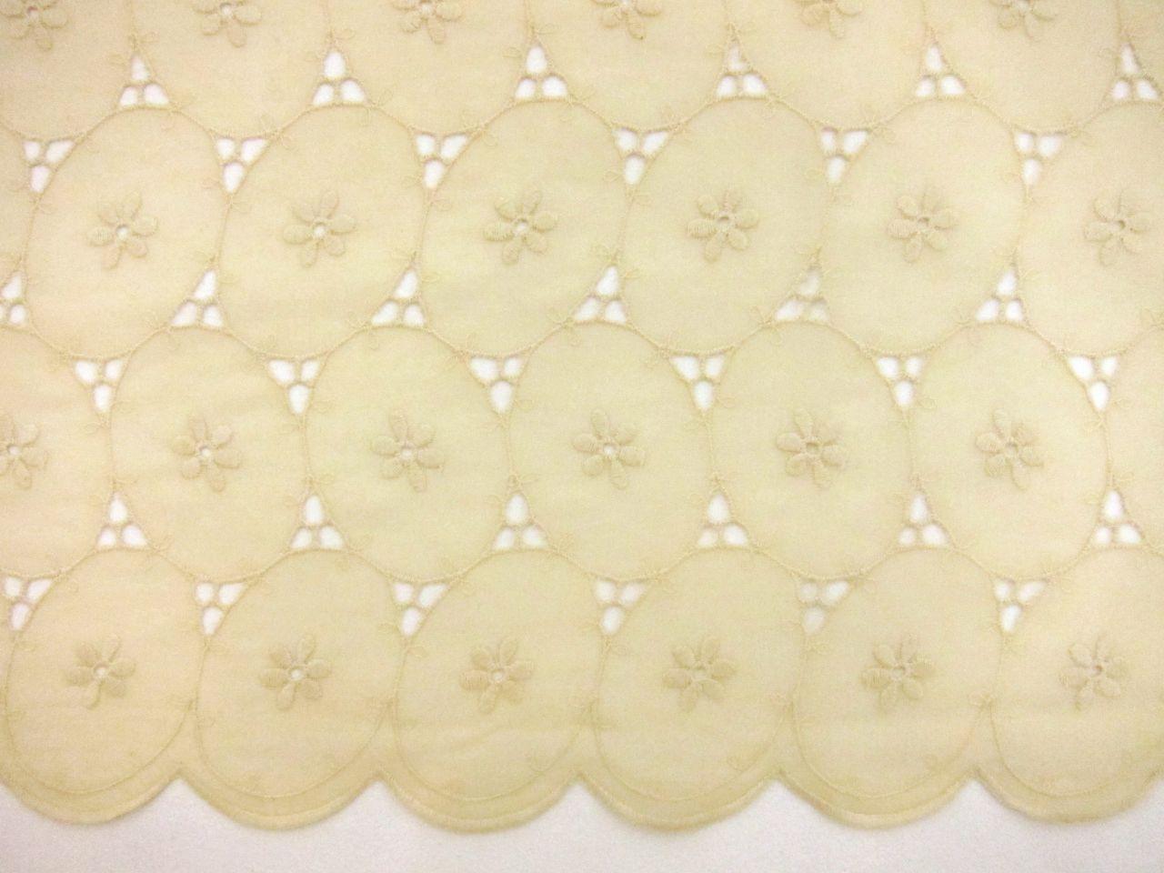 Cotton Voile Eyelet in Cream0