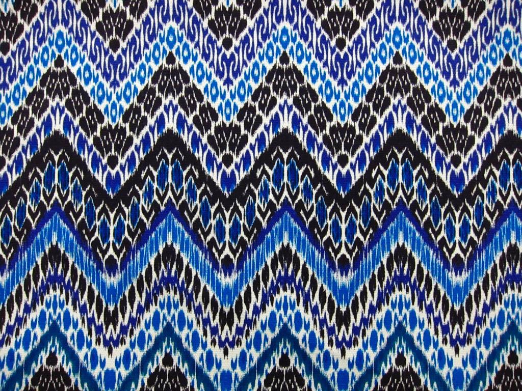 Linen Upholstery Multi Zig Zag Ikat Print0
