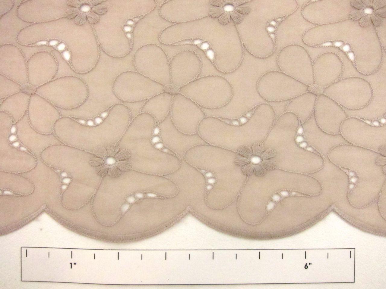 Cotton Voile Eyelet in Taupe1