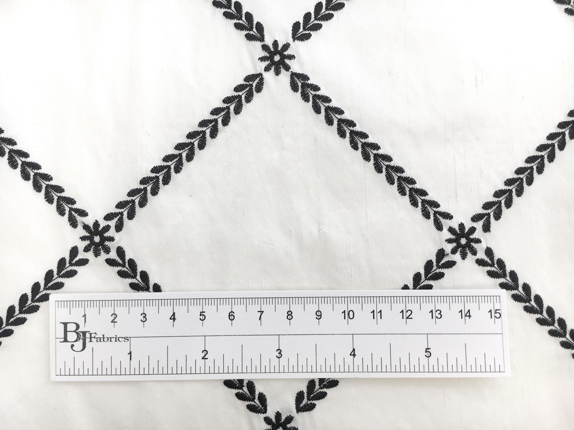 Embroidered Silk Shantung with Diamond Print1