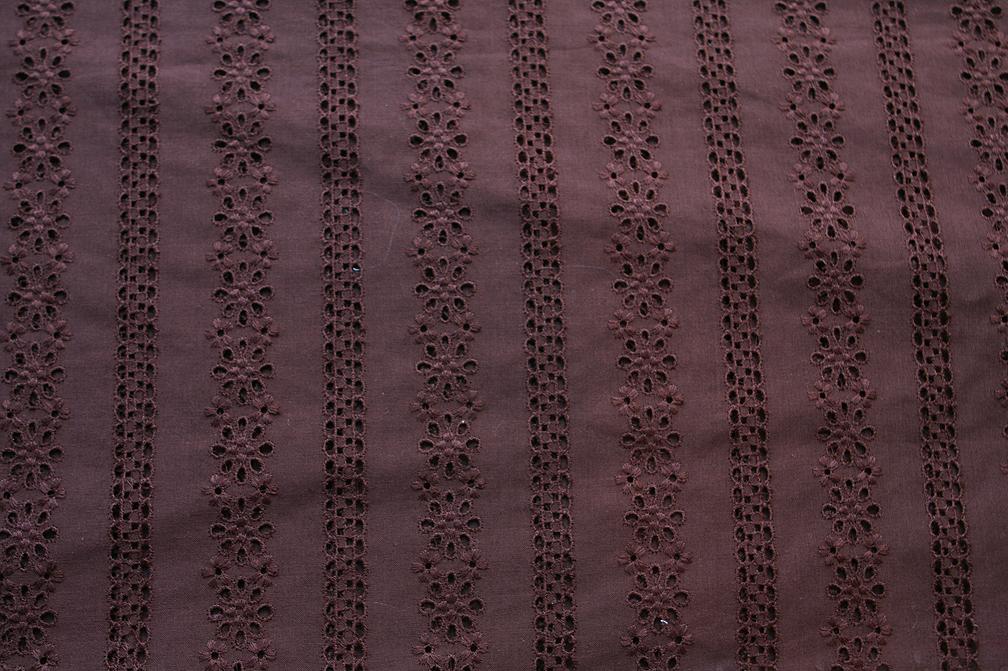 Cotton Voile Eyelet in Brown1