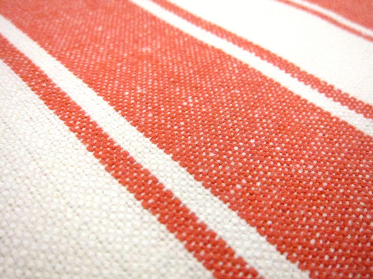 Cotton Upholstery 2.75" Stripe In Tangerine And White2