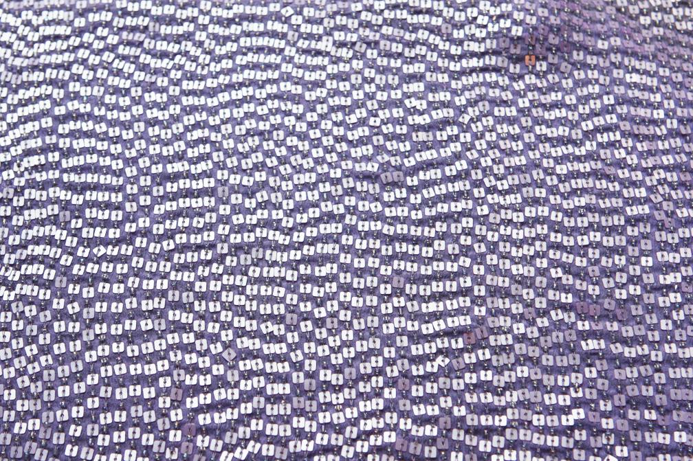 Sequins on Silk Chiffon0