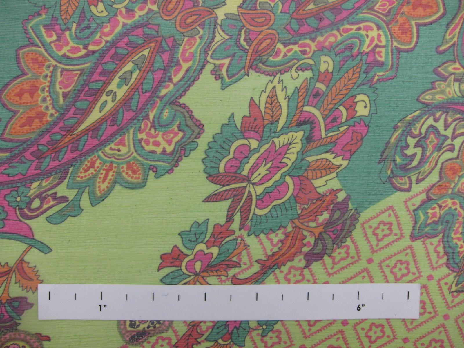 Printed Silk Crinkle Chiffon0