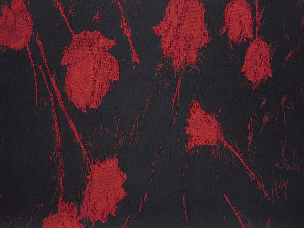 Silk Blend Cloque with Large Abstract Tulips0