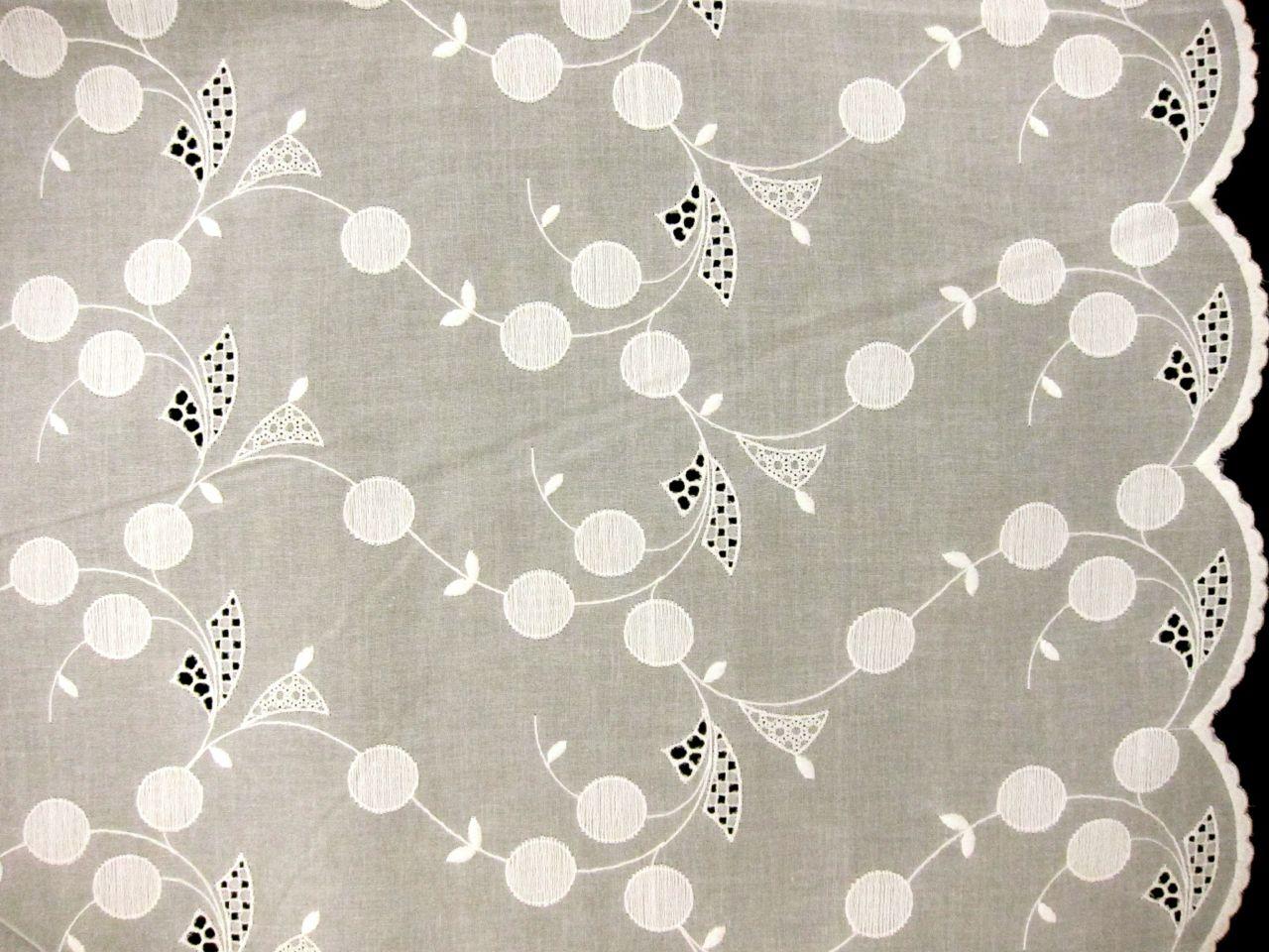 Embroidered Cotton Voile Eyelet in Vanilla0