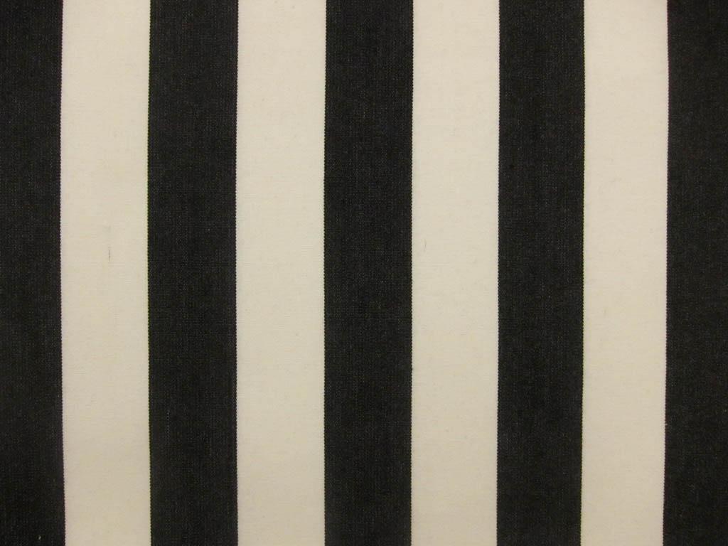 Cotton Upholstery 1.5" Stripe In Black And Pearl0