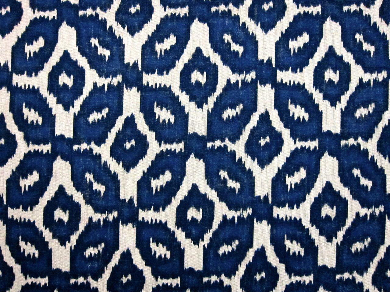 Linen Upholstery Ikat Print0