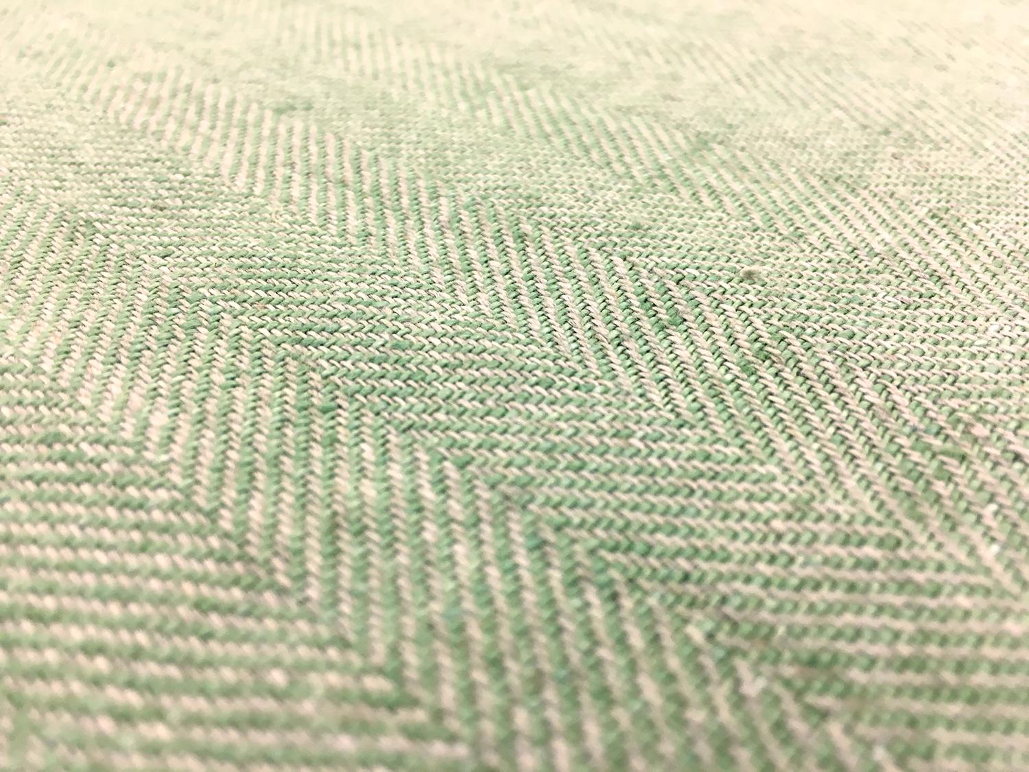 Linen Herringbone in Apple Green2