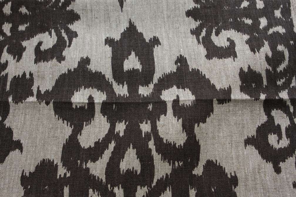 Linen Upholstery Ornamental Ikat Print0