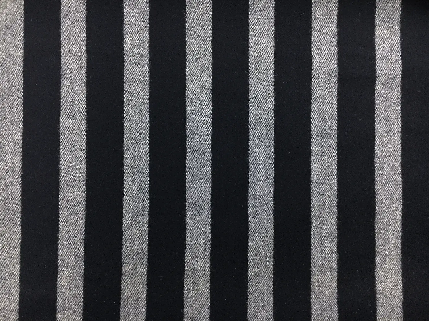 Italian Stretch Wool Blend Flannel Stripe in Navy0