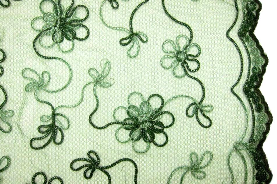 Metallic Ribbon Embroidered Souffle0