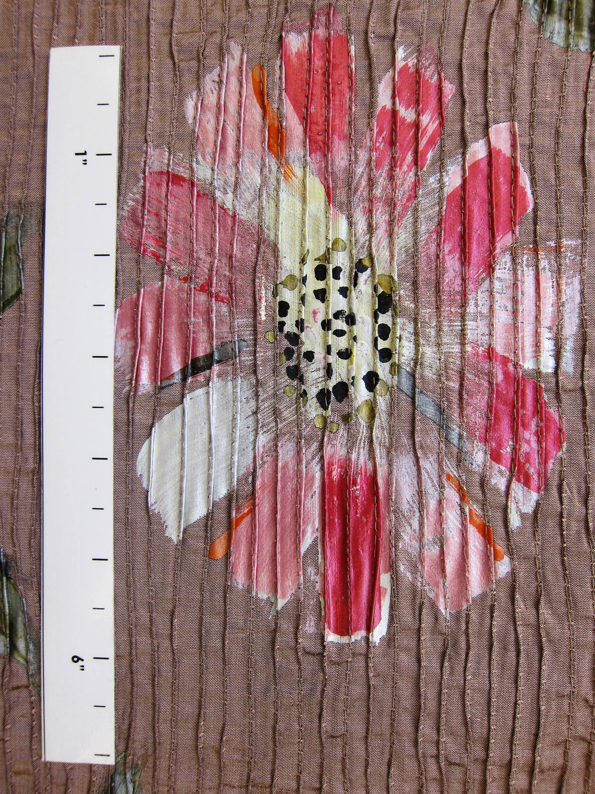 Pintuck Hand Painted Silk Shantung1