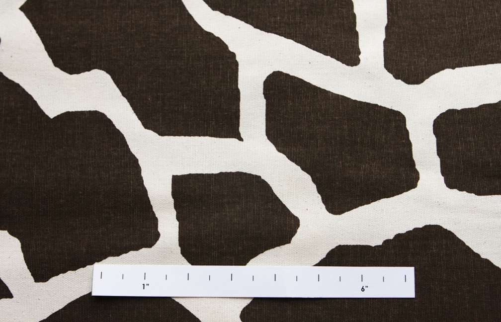 Cotton Canvas Giraffe Print in Chocolate