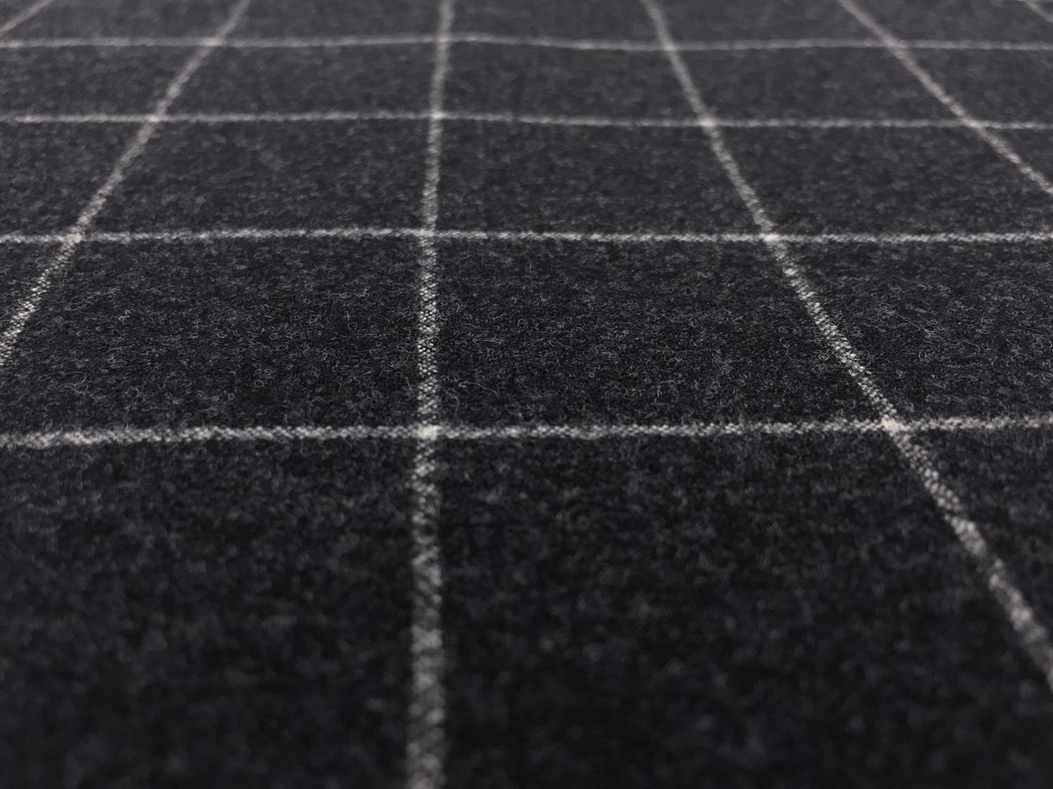 Italian Virgin Wool And Lycra Window Pane Flannel in Charcoal2