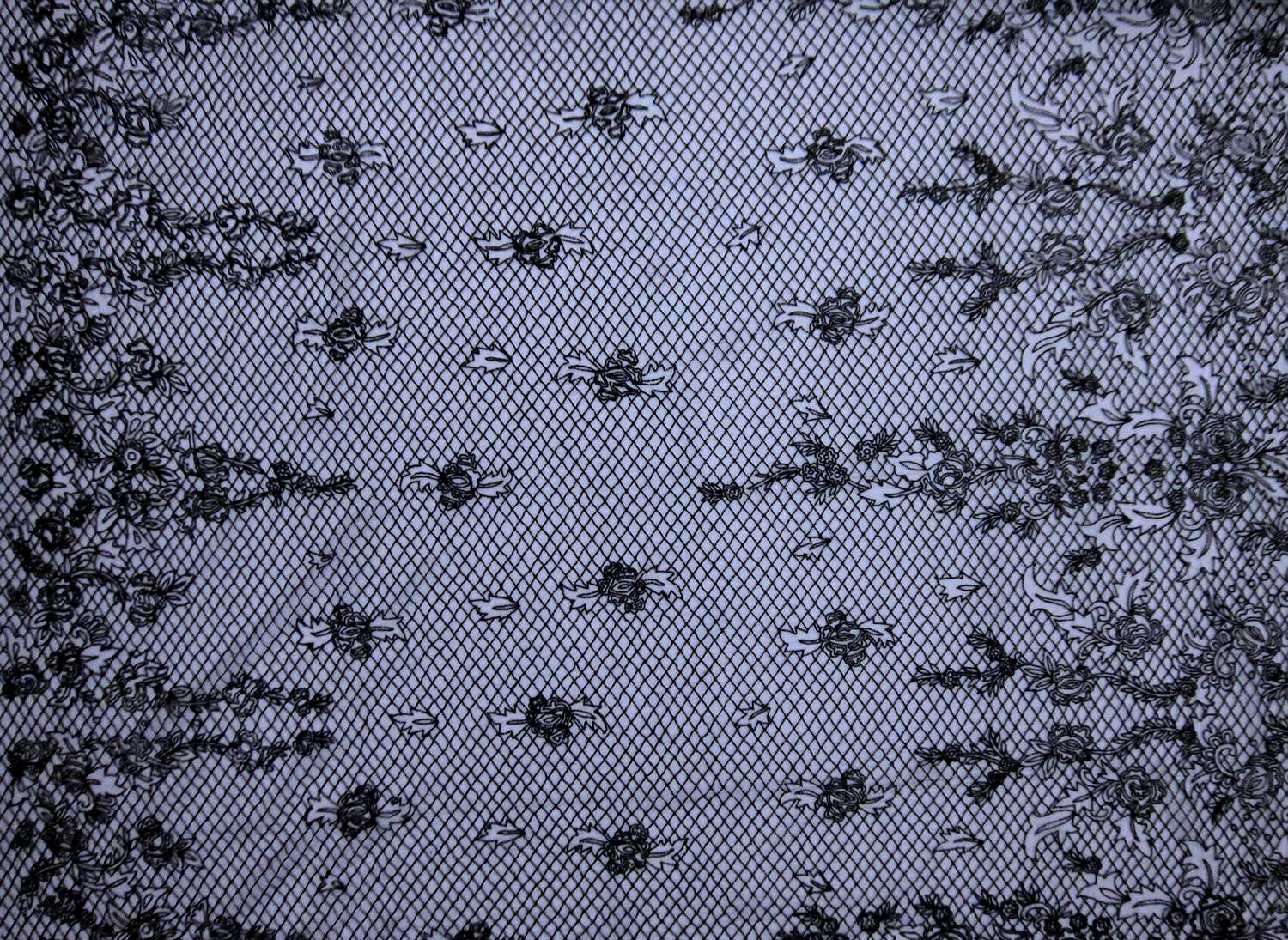 Novelty Beaded Tulle with Bugle Beads0