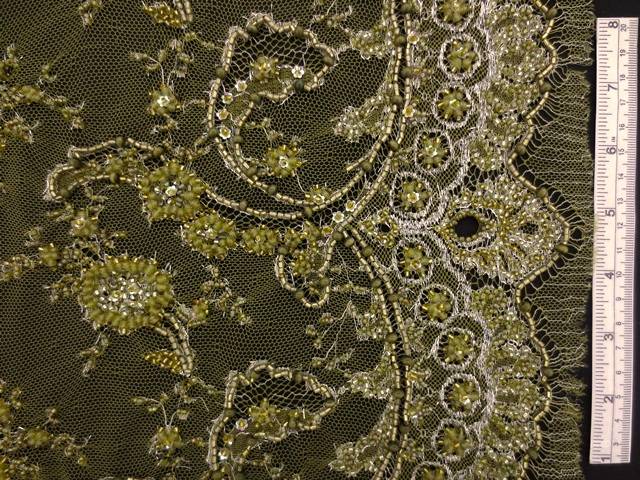 Beaded Metallic Chantilly Lace0