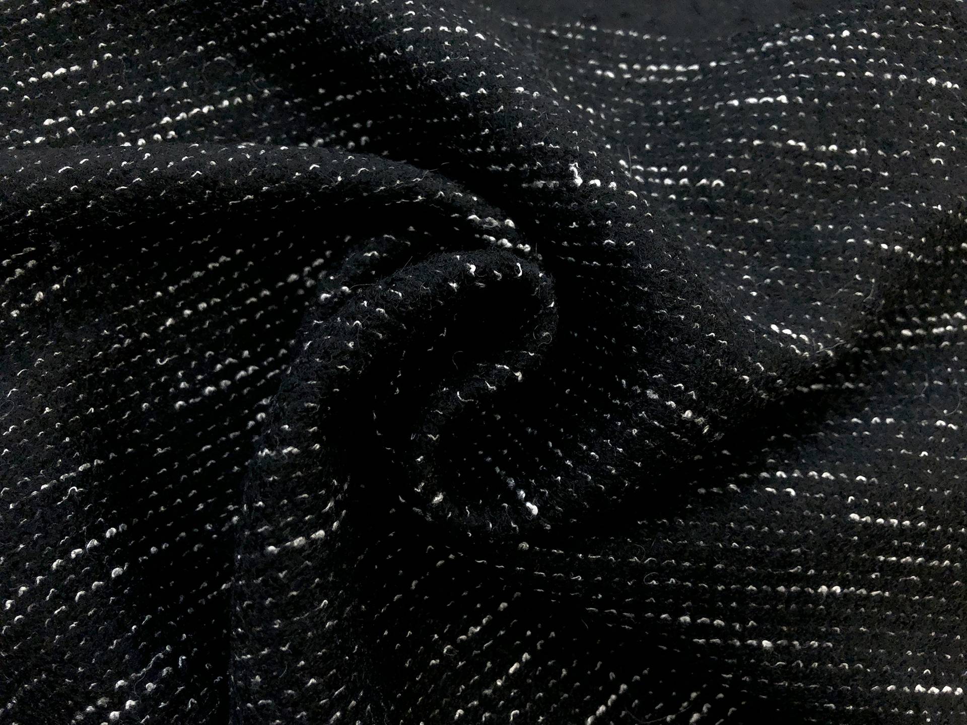 Poly Wool Blend Novelty Felted Knit in Black1
