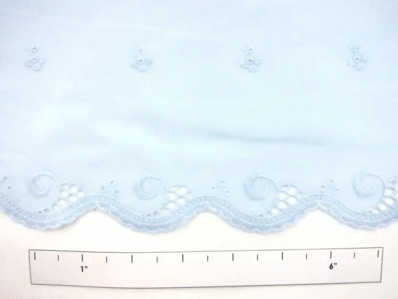 Embroidered Cotton Voile Eyelet in Sky Blue1