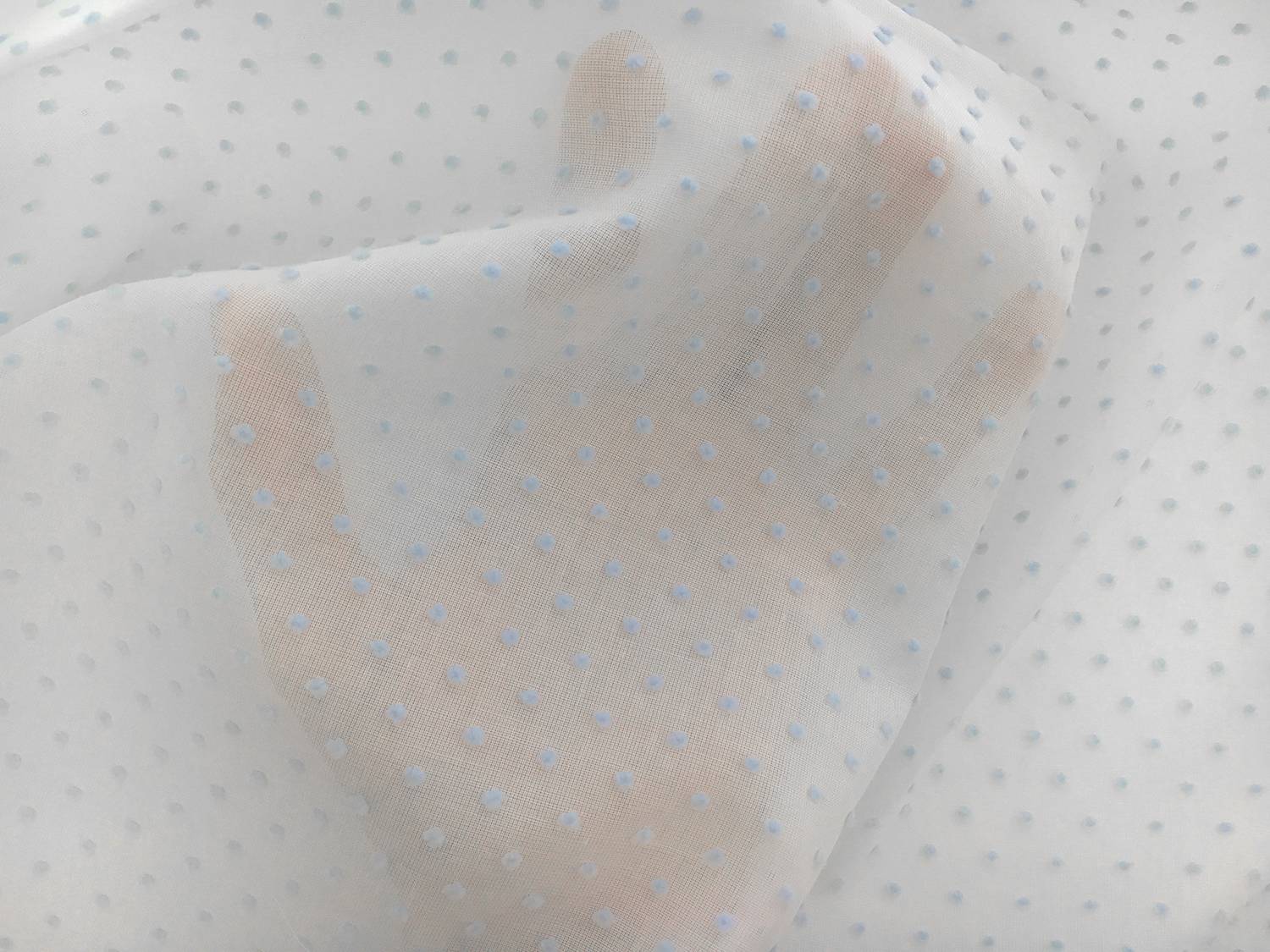 Cotton Swiss Dot in White and Powder Blue3