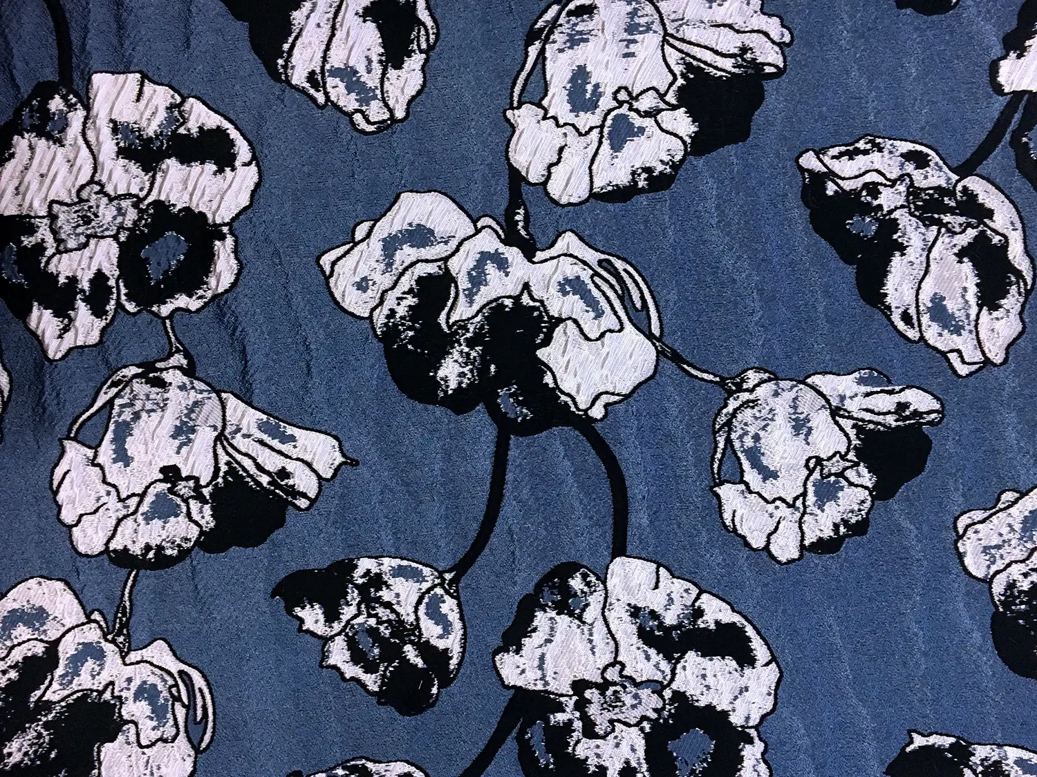 Silk Blend Jacquard Brocade with Florals0