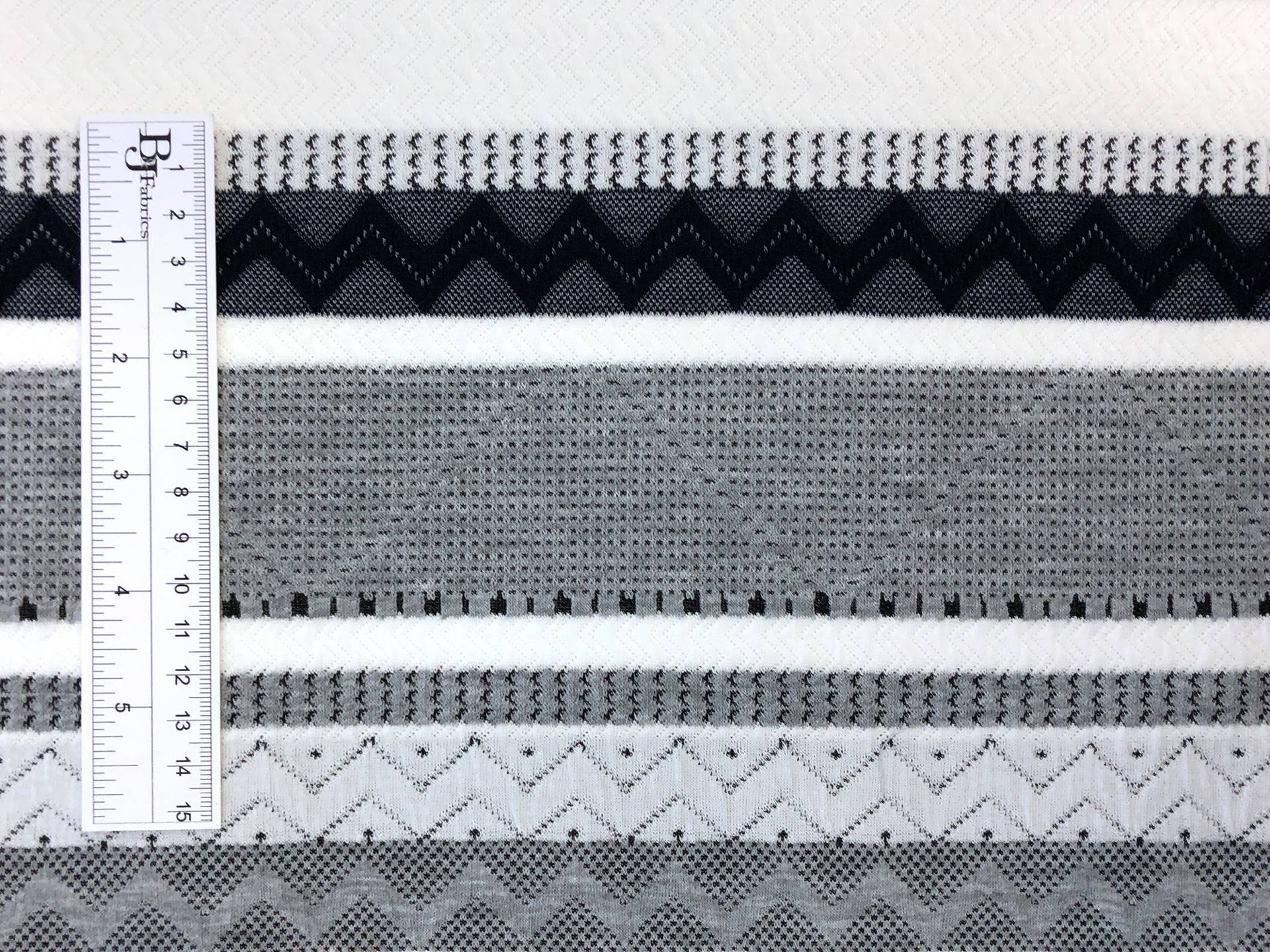 Poly Blend Novelty Knit in White Grey Navy3