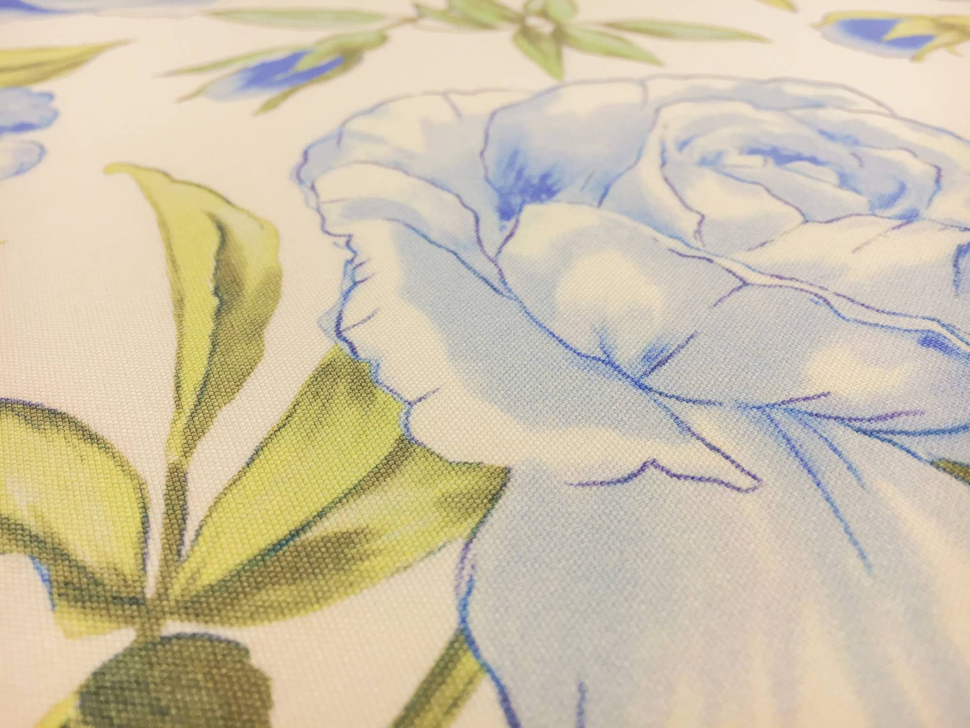 Printed Silk Canvas with Large Roses2