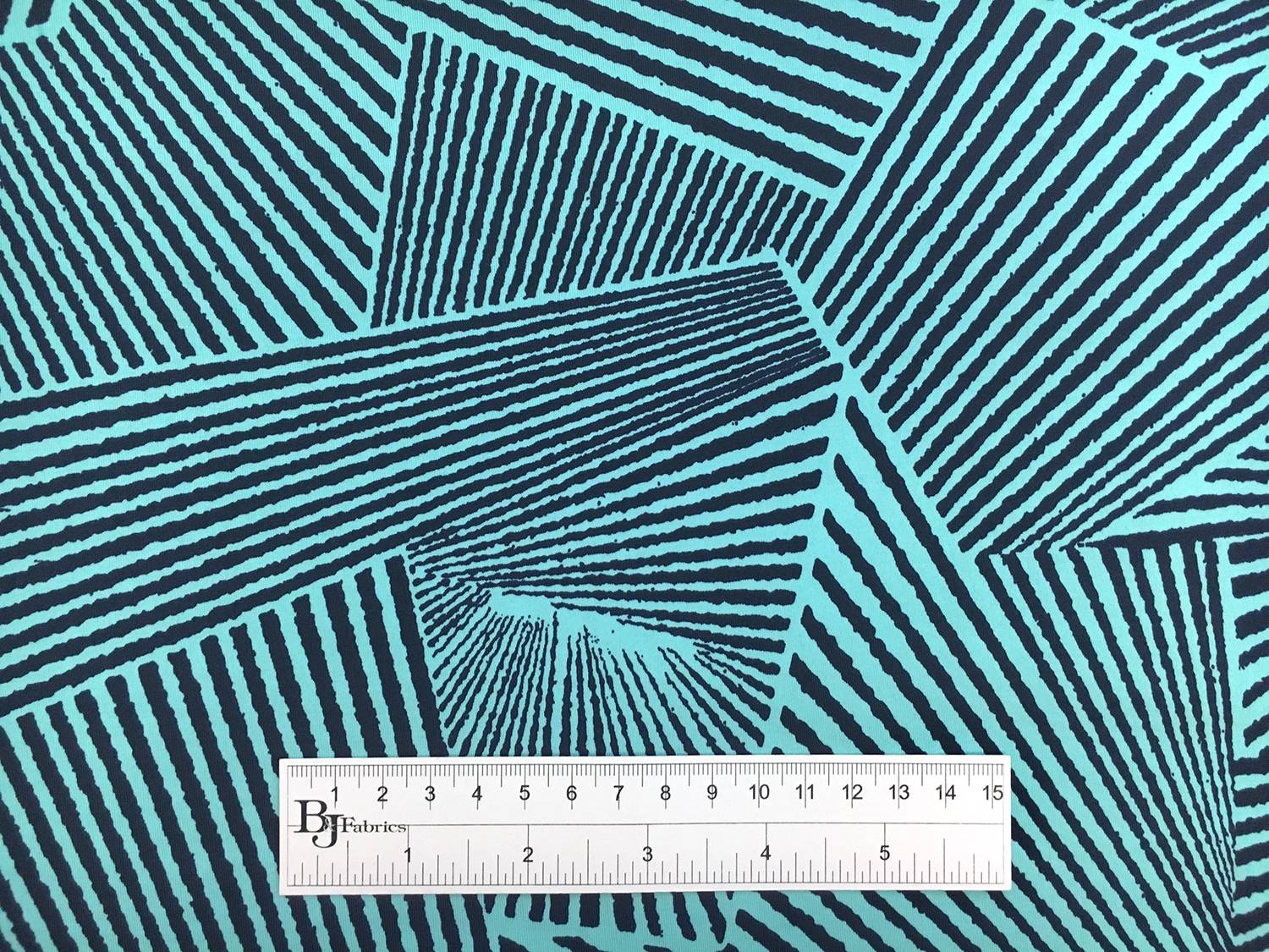 Poly Spandex Jersey Print in Navy and Aqua3