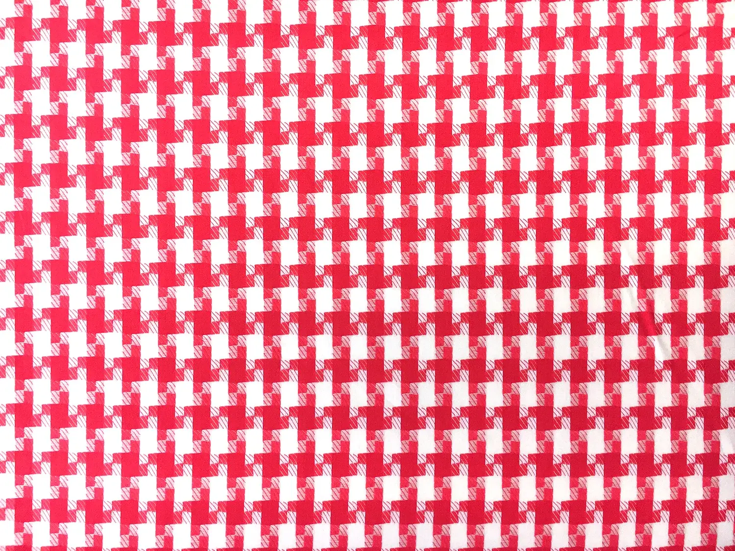 Italian Cotton Houndstooth Shirting in Vermilion0