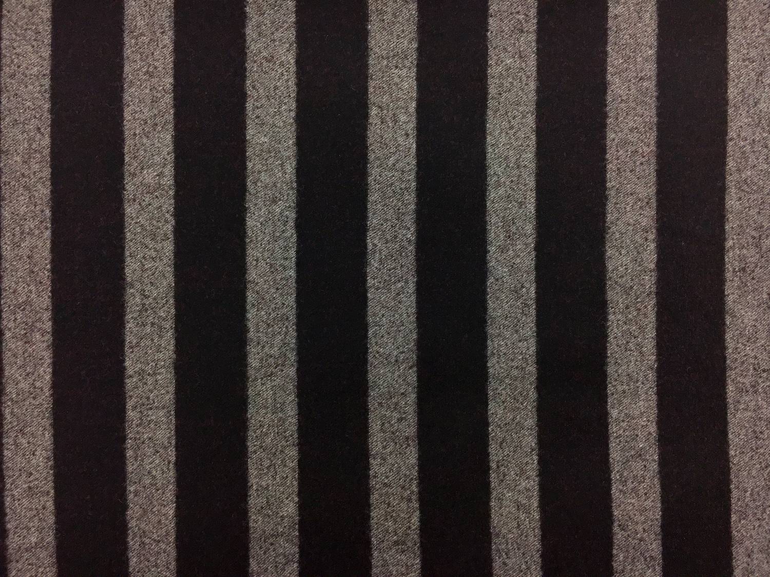 Italian Stretch Wool Blend Flannel Stripe in Maroon 0