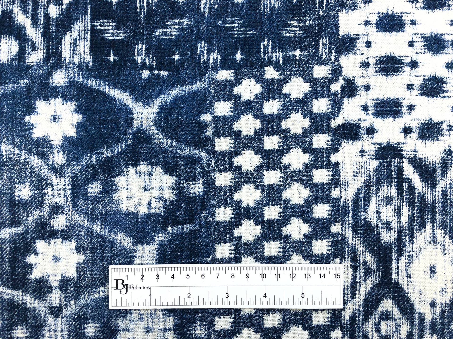 Cotton Canvas Shibori Collage Print in Indigo3