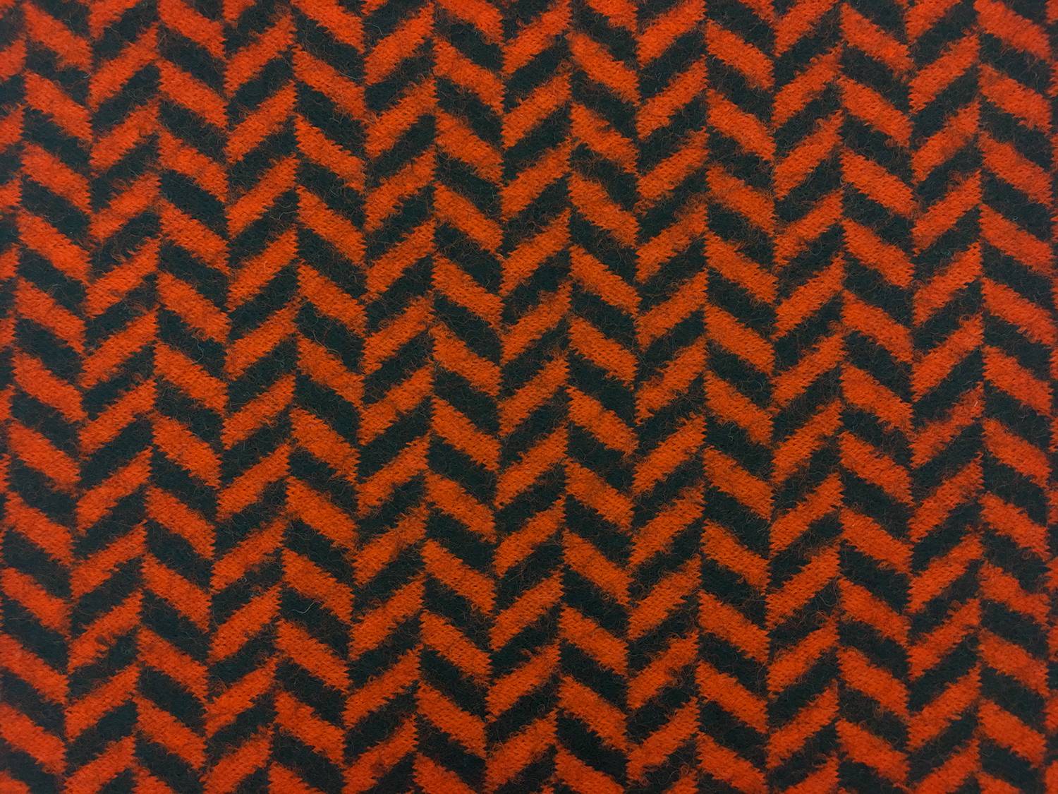 Italian Virgin Wool Felted Herringbone Knit0