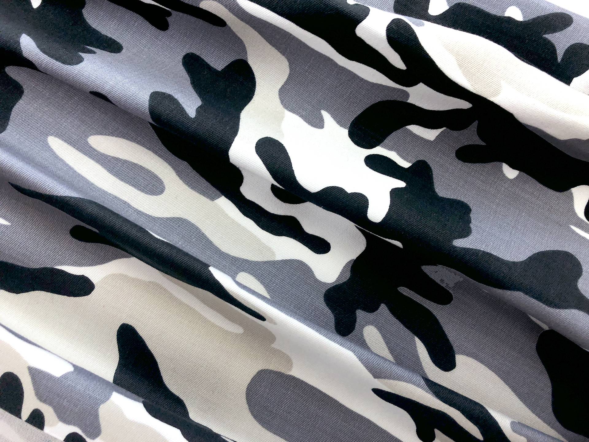Powder Blue Camouflage Lightweight Stretch Cotton Canvas1