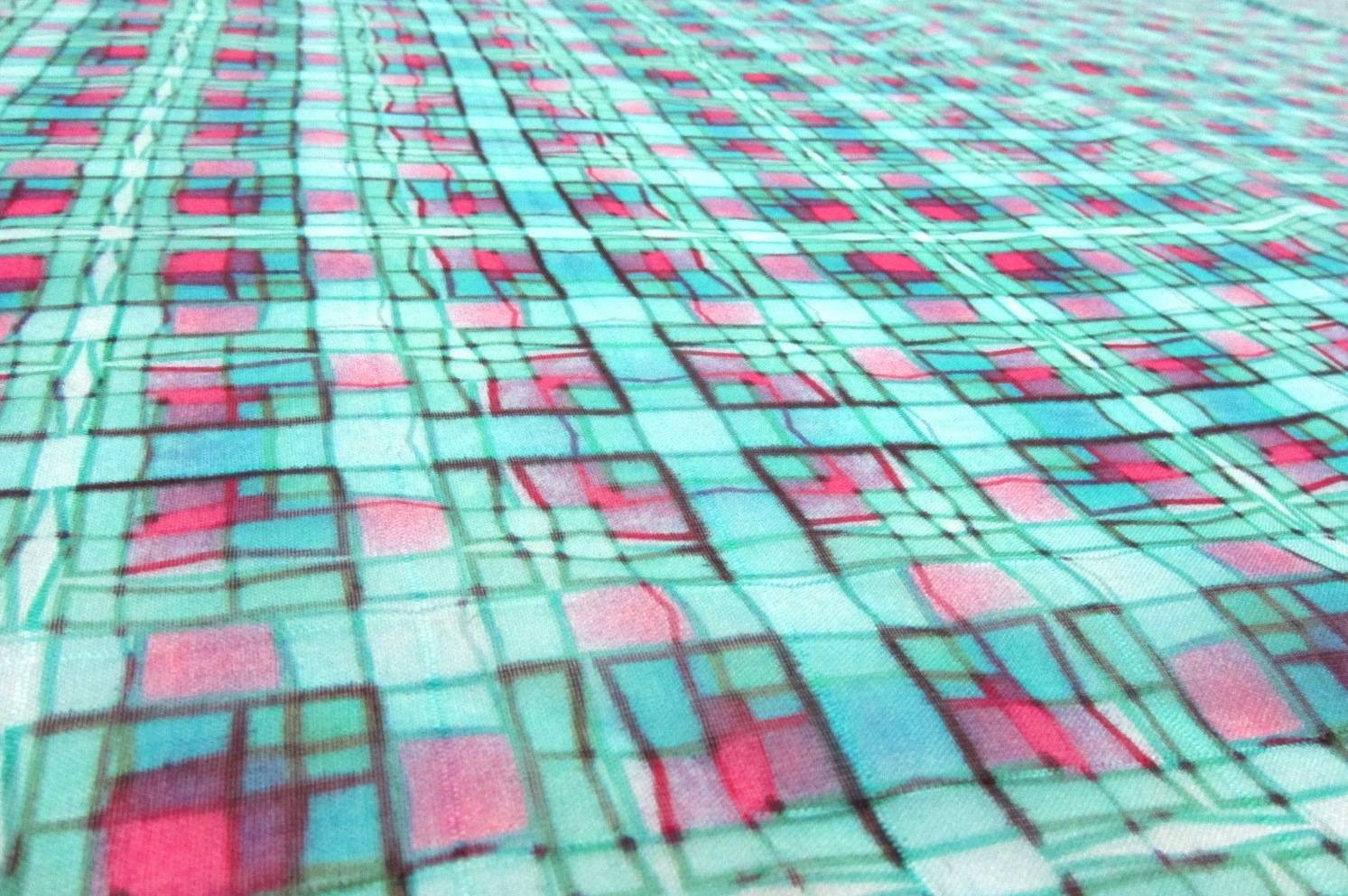 Printed Silk Windowpane Chiffon2