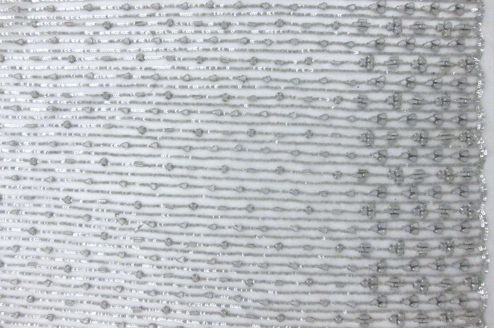 Rose Montee and Sequins Embroidered Tulle in Grey0