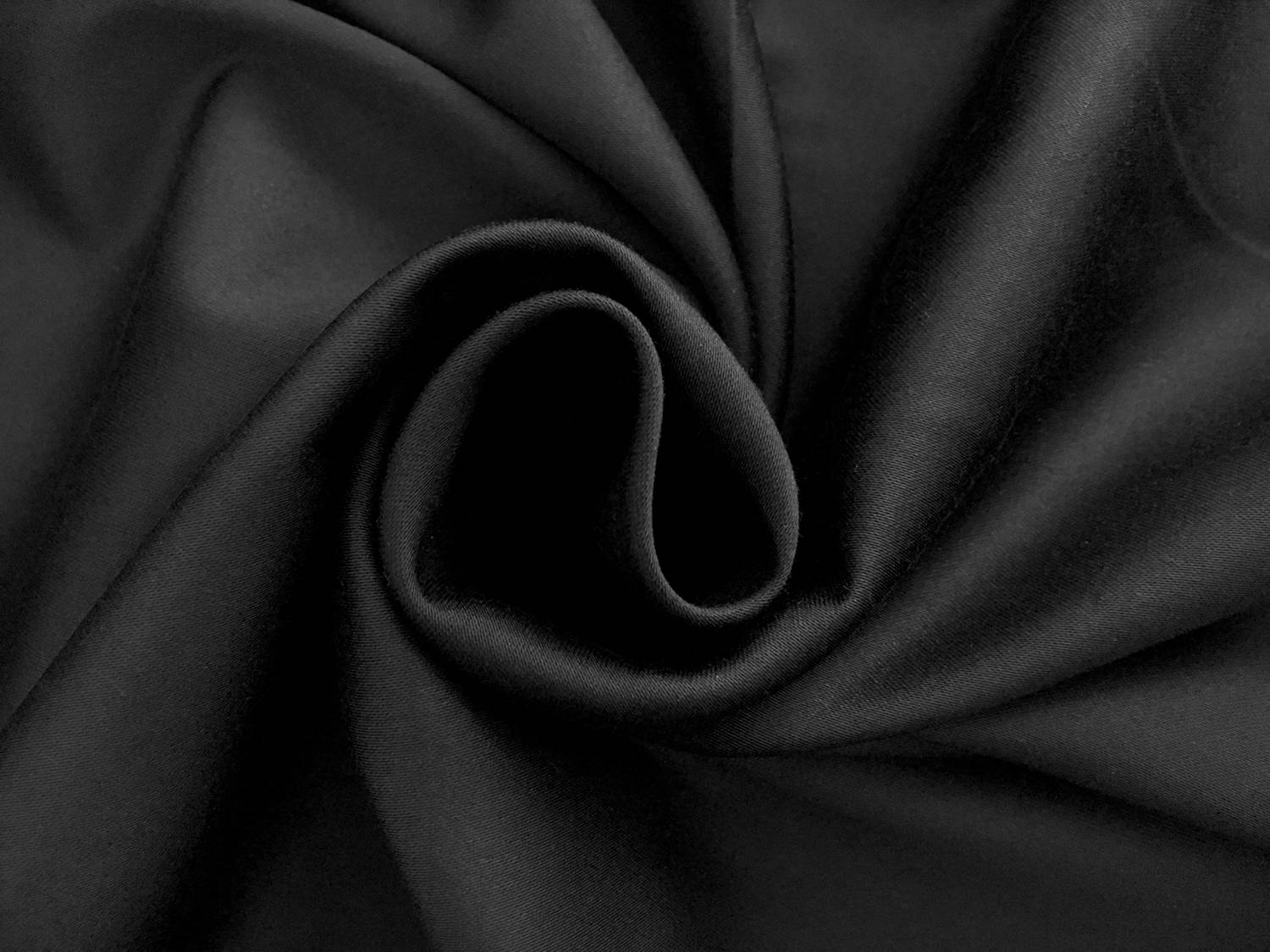 Cotton Blend Stretch Lightweight Sateen in Black1