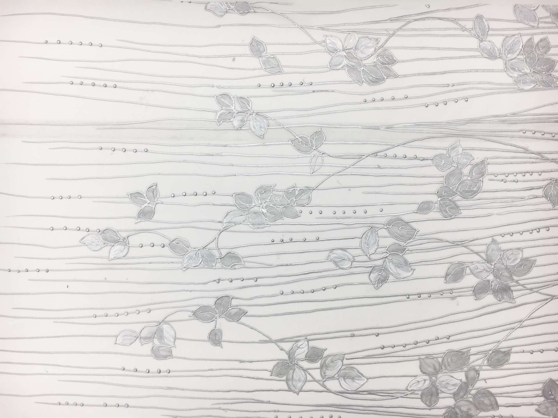 Hand Painted Tulle with Vines 0