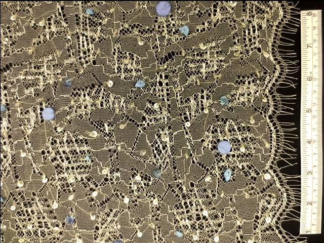 Beaded Metallic Chantilly Lace0