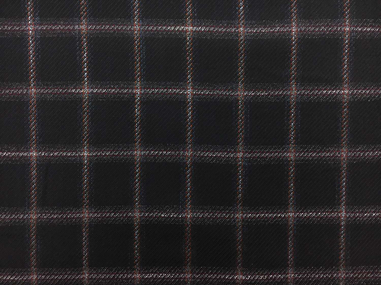Italian Wool Bamboo Blend Windowpane Suiting in Navy0