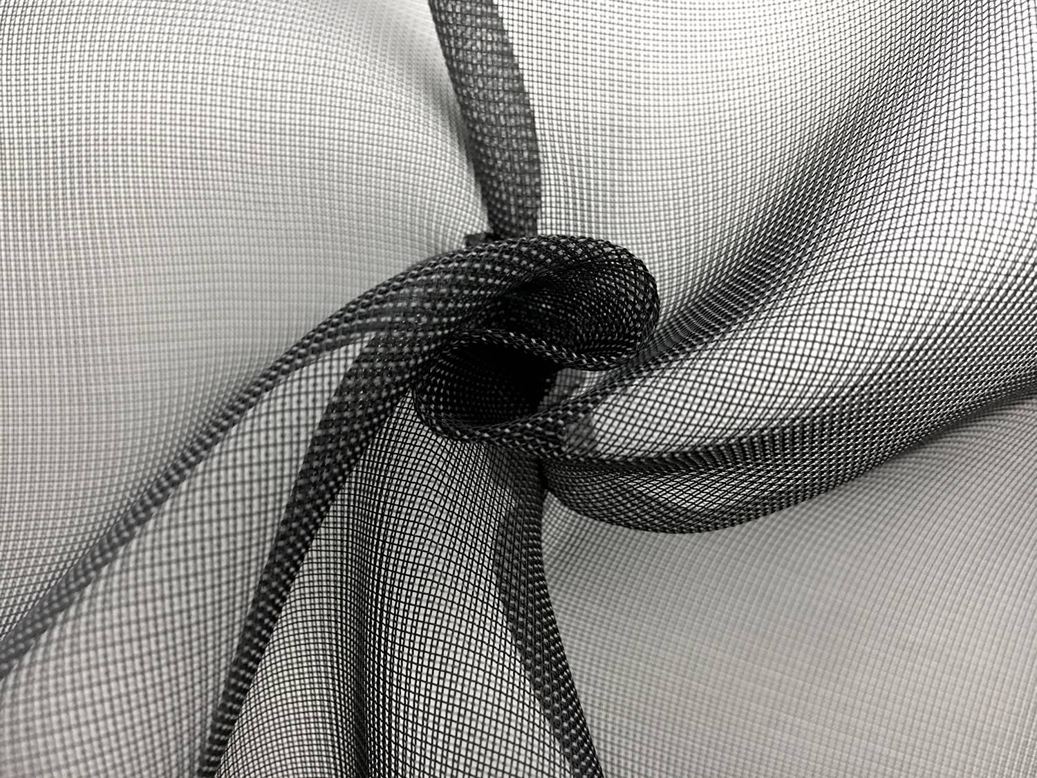 Italian Nylon Blend Mesh in Black Grey1