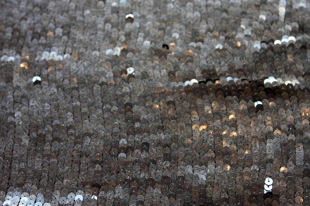 Sequins on Silk Chiffon0