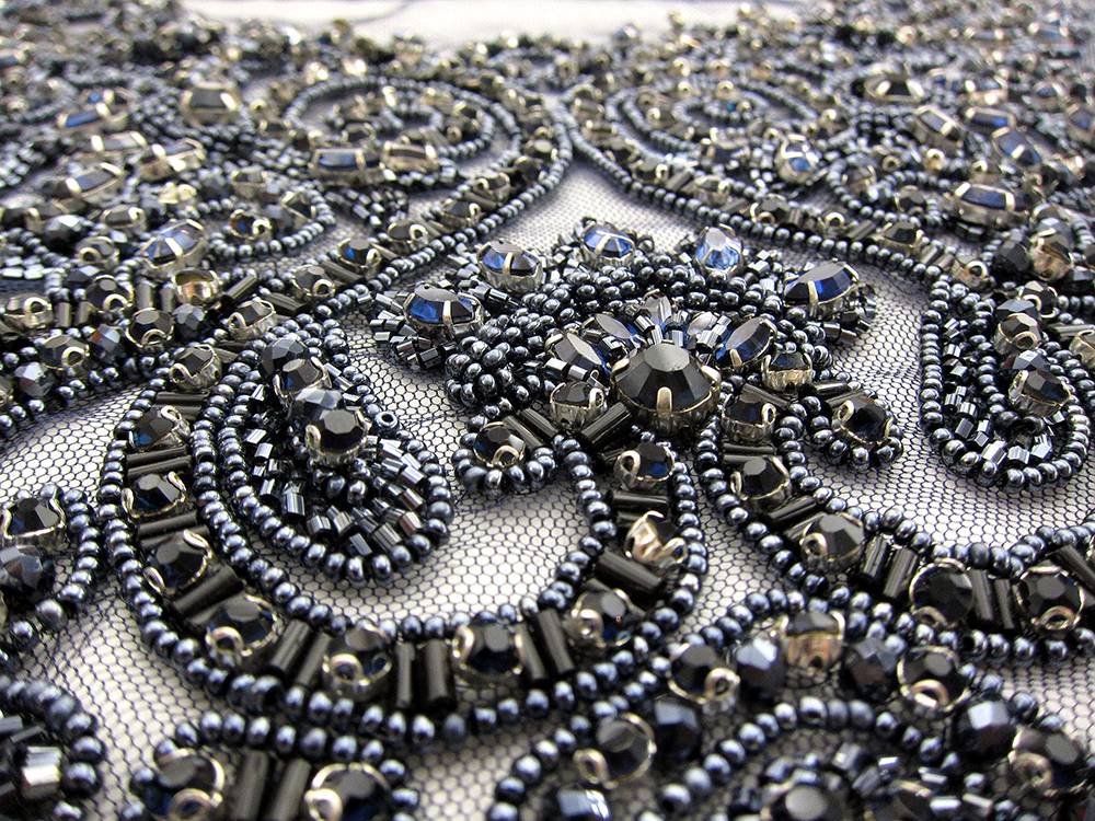 Cleo Beaded Crystal Bodice on Midnight Navy Tulle1