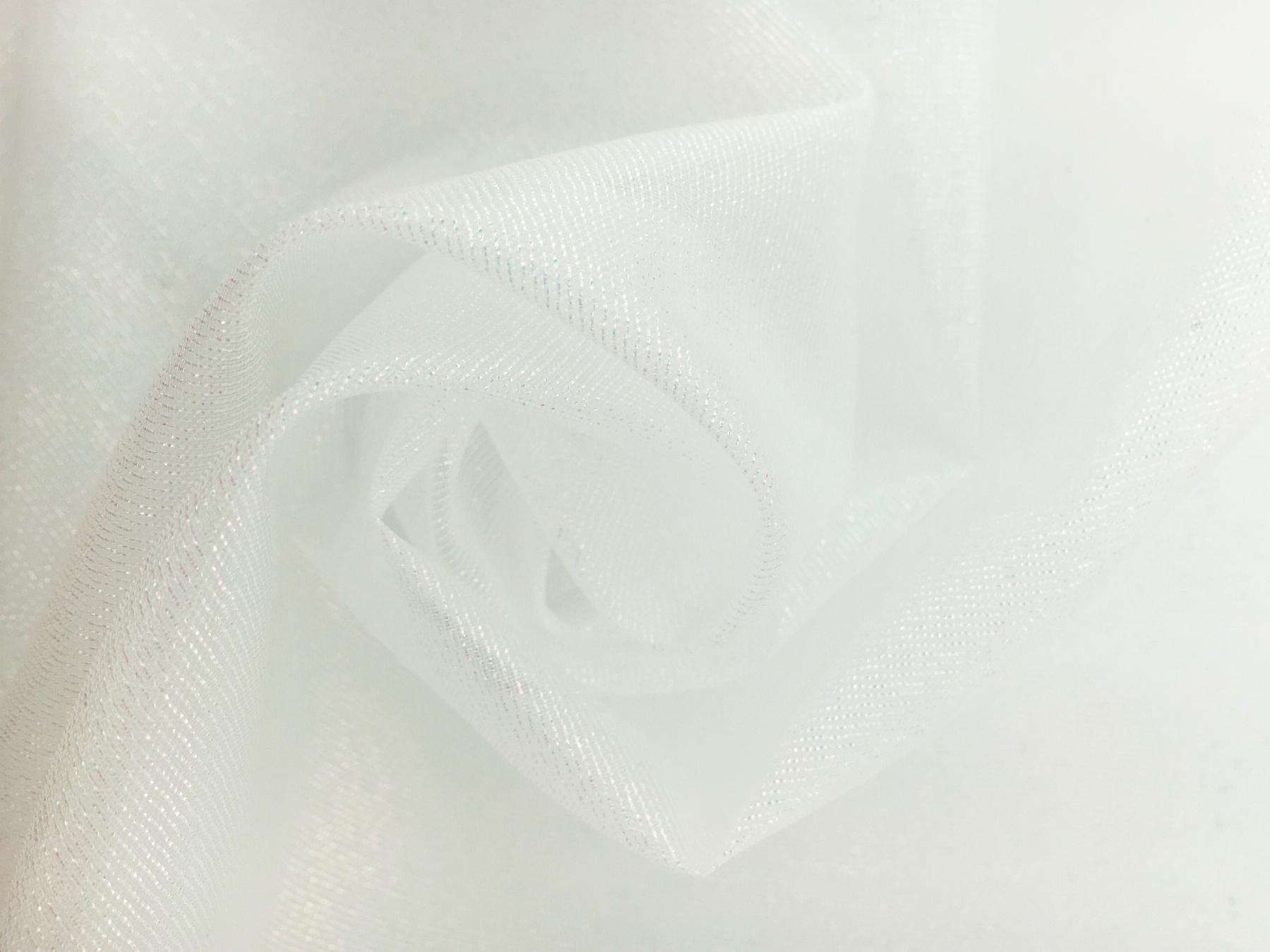 Italian Metallic Crinoline in Opalescent White0