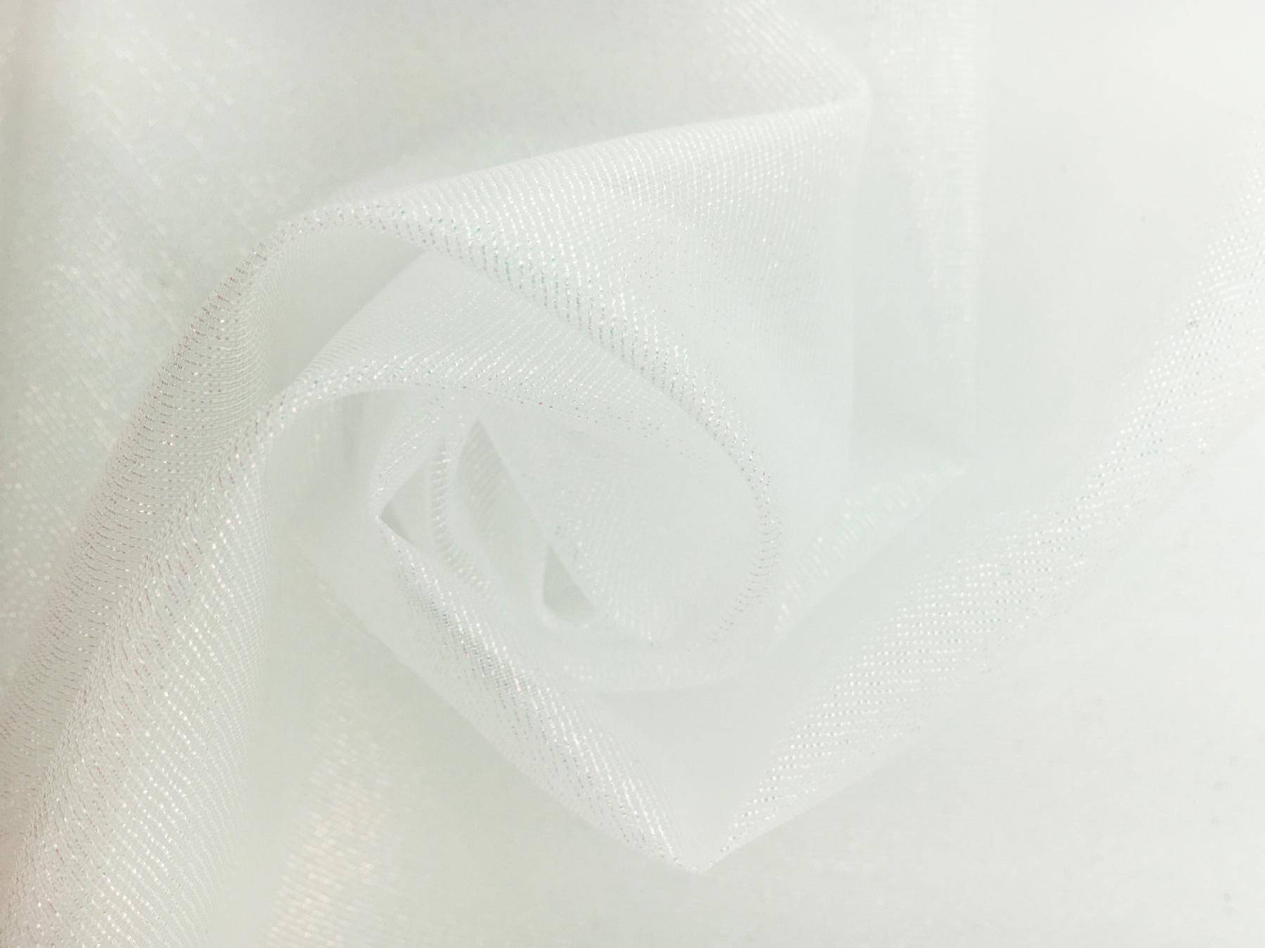 Italian Metallic Crinoline in Opalescent White0
