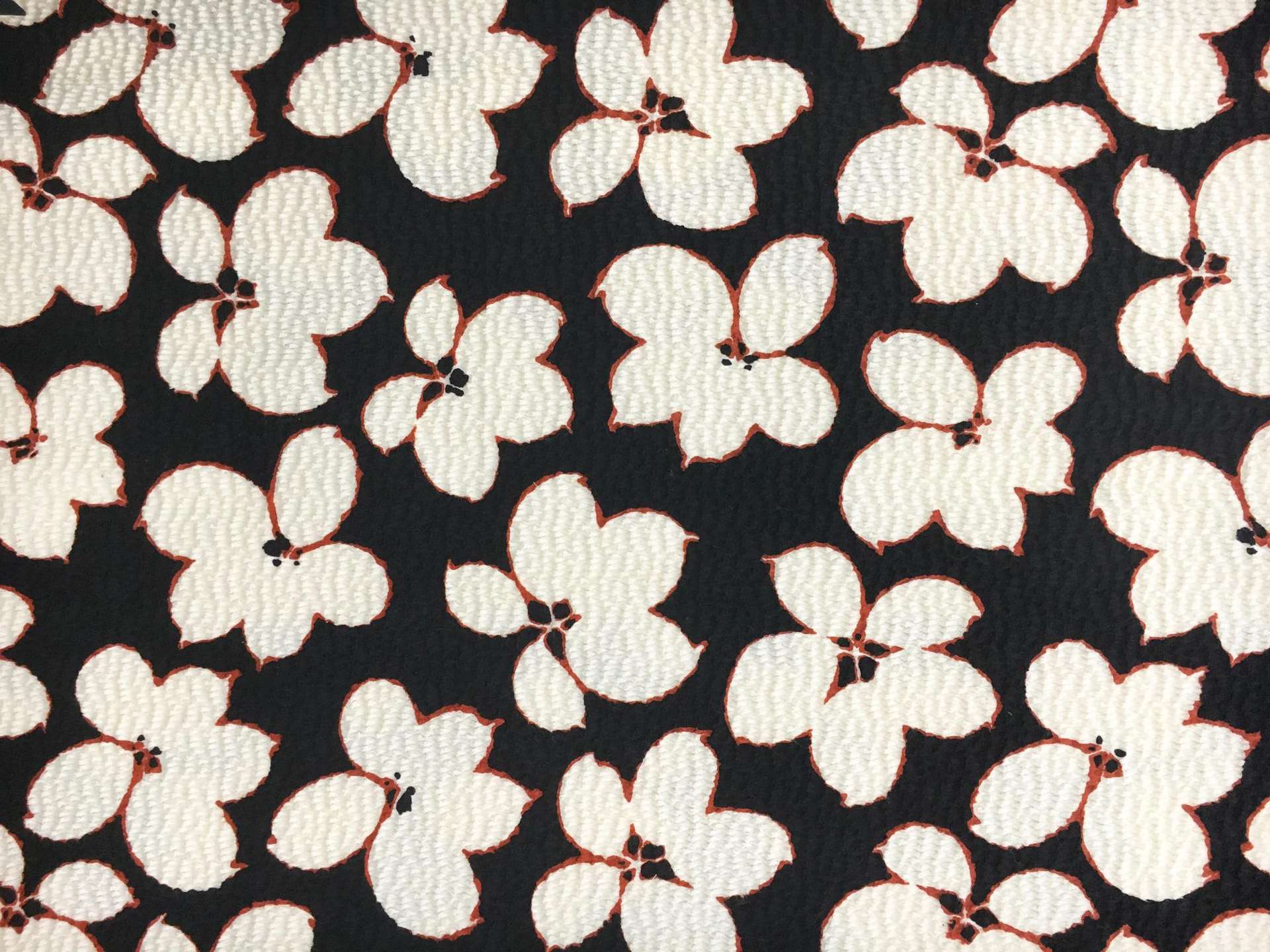 Wool and Nylon Panel with Large Florals0