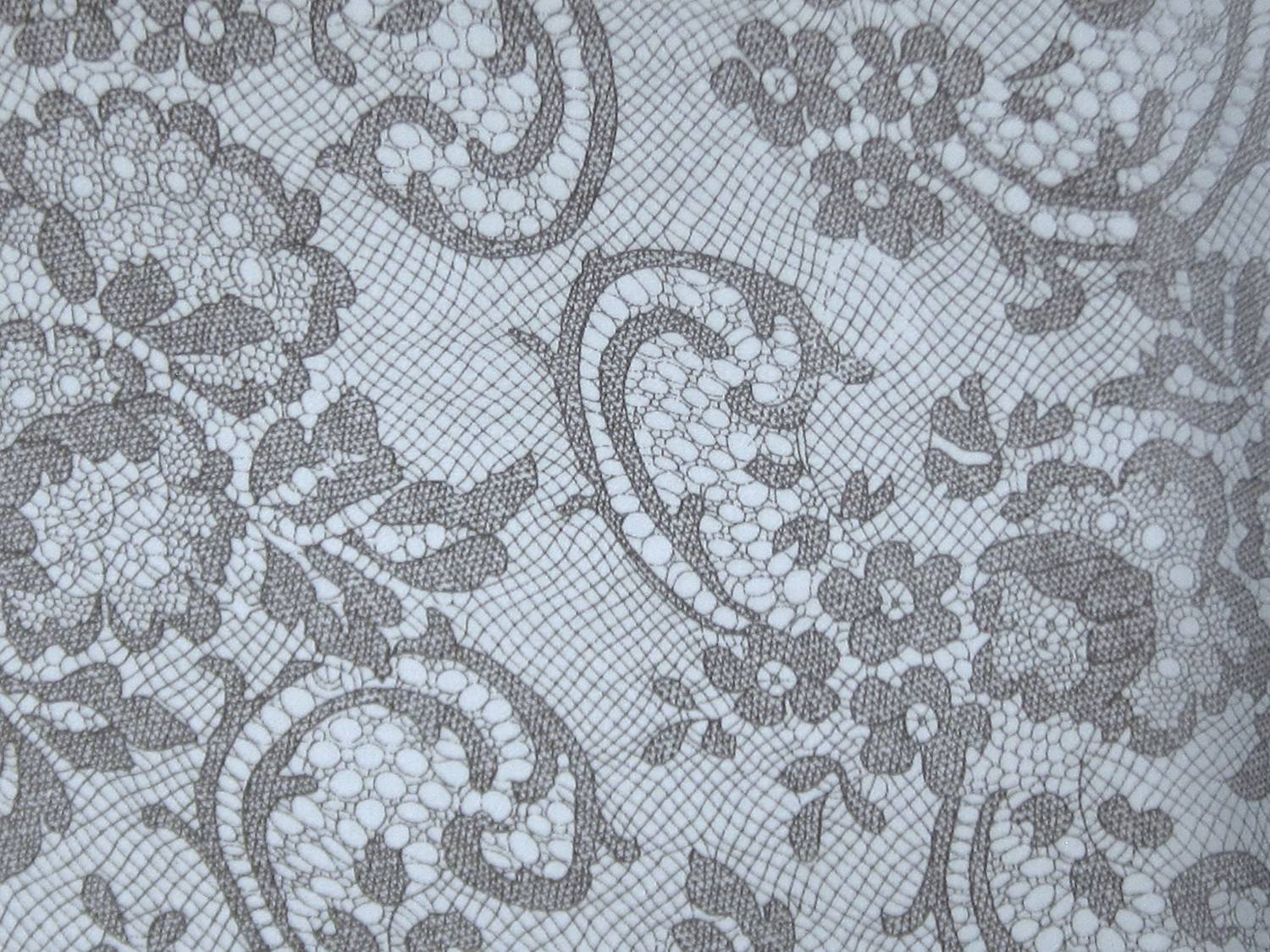 Printed Silk Chiffon with Floral Lace Patterns0