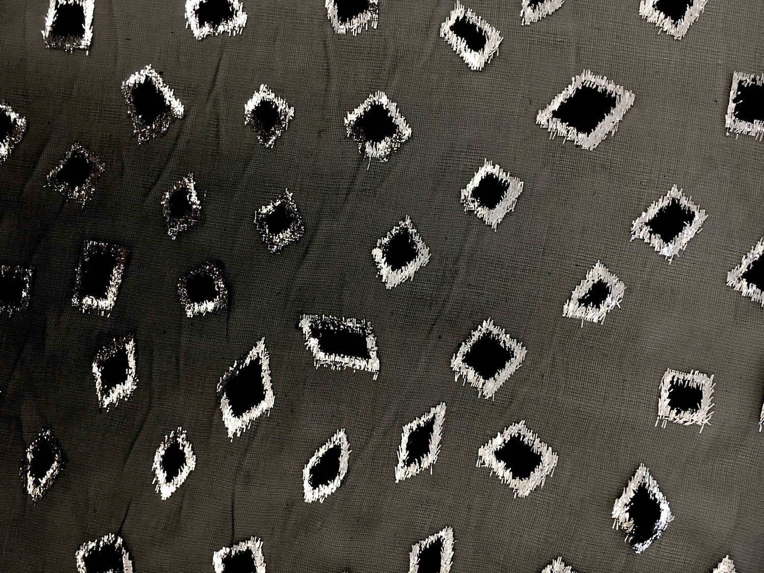 Poly and Lurex Burnout Velvet with Diamonds0