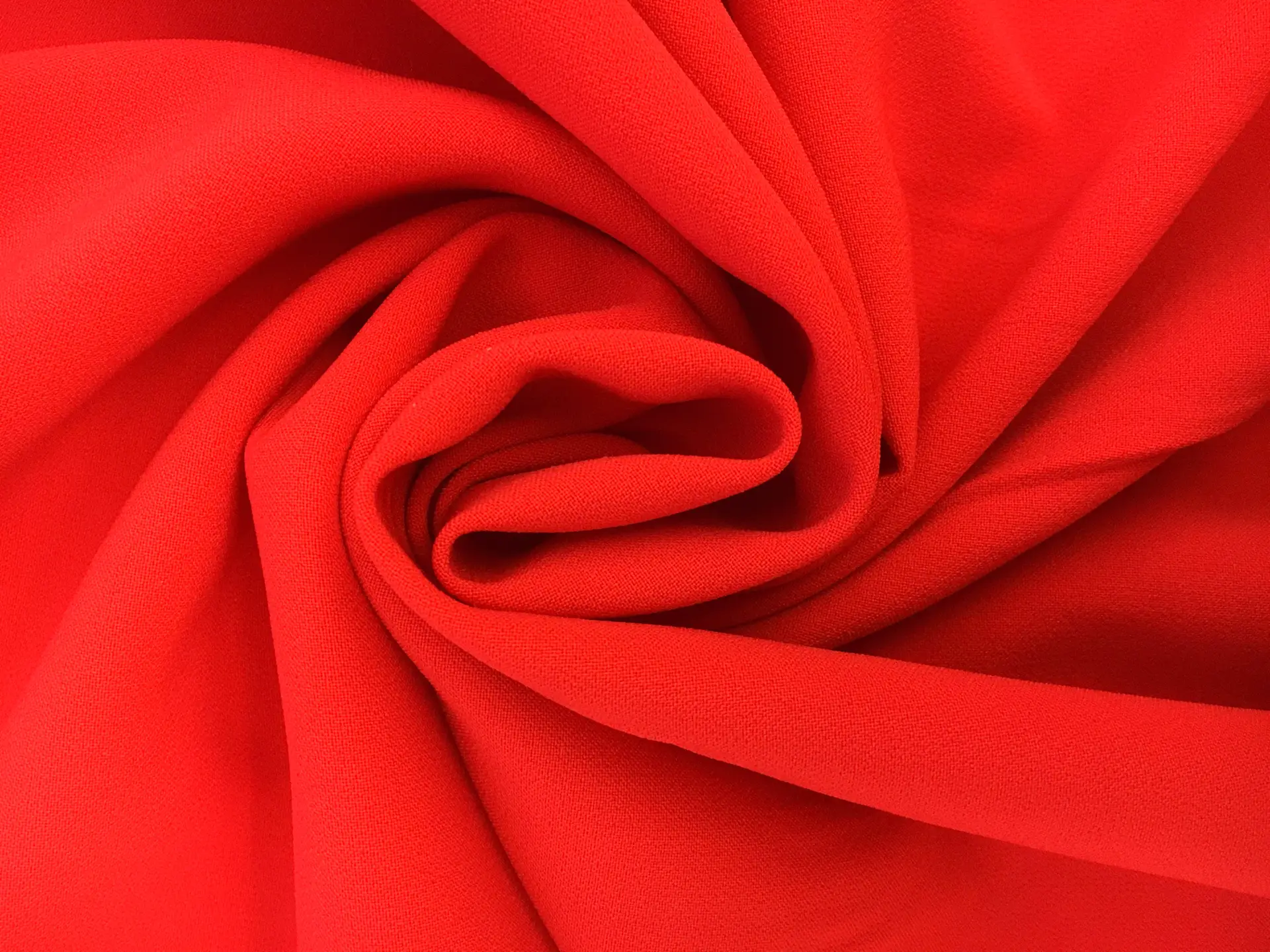 Polyester Stretch Crepe in Bright Red0